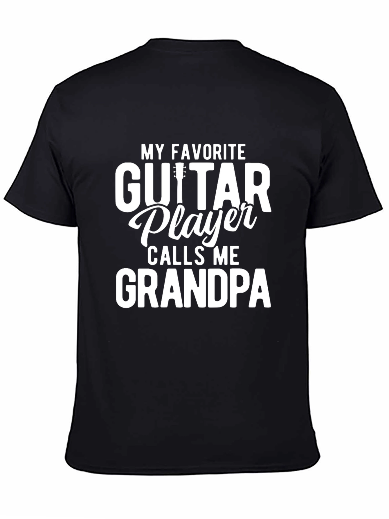 Camiseta Negra Guitar Player Grandpa