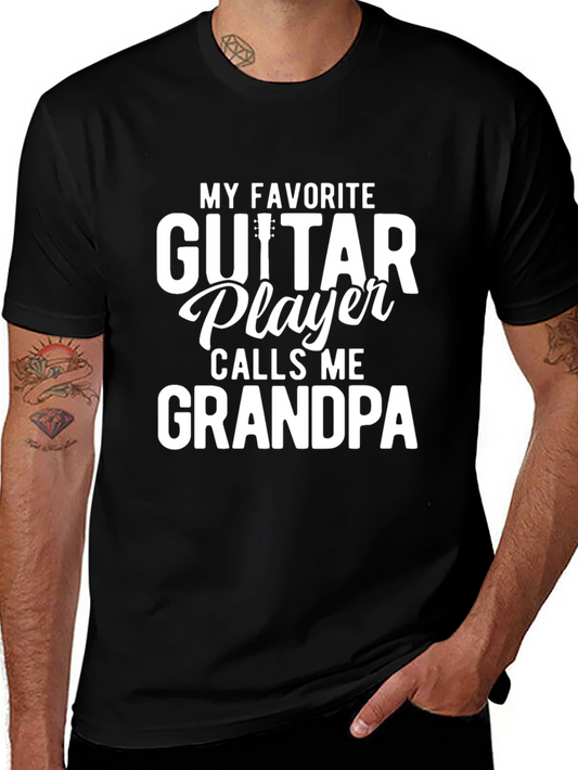 Camiseta Negra Guitar Player Grandpa