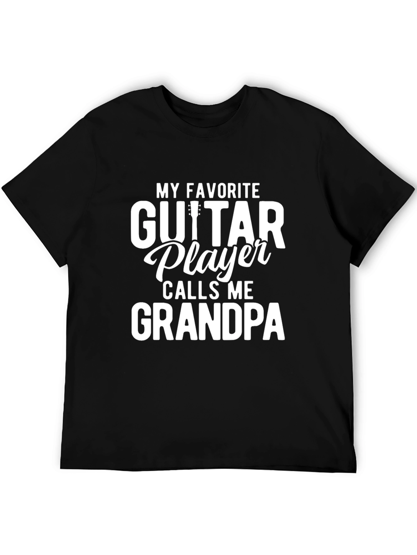 Camiseta Negra Guitar Player Grandpa