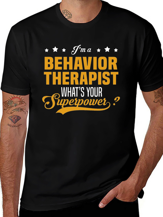 Camiseta Negra Terapeuta de Conducta - ¿Cuál es tu Superpoder?