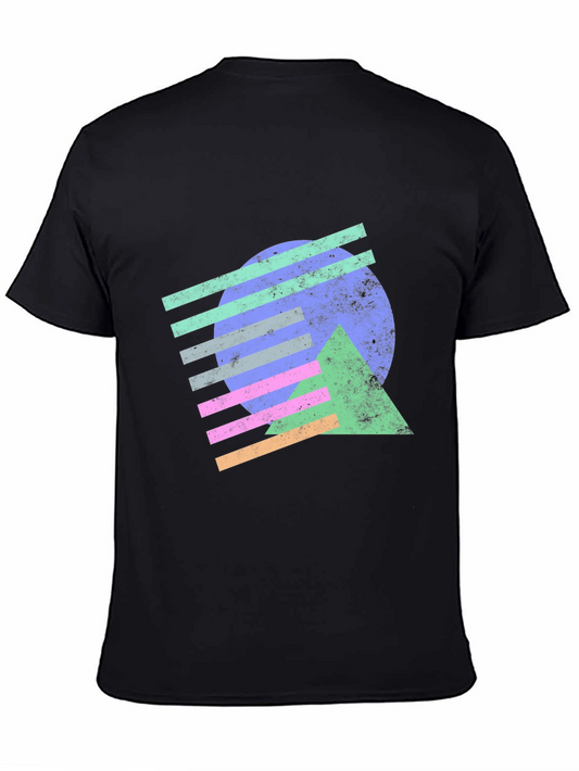 Camiseta Hombre Diseño Retro Geométrico Vintage