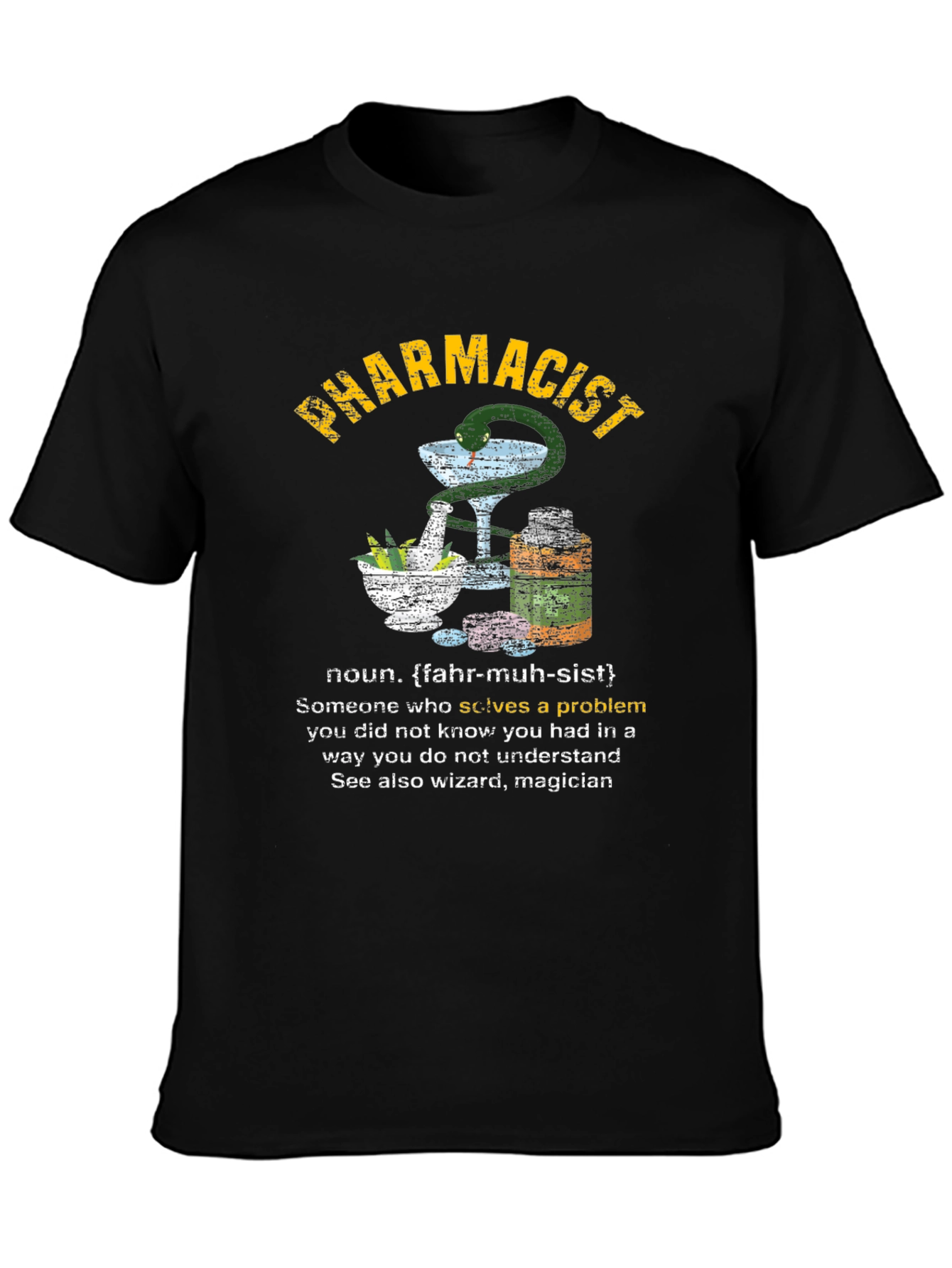 Camiseta Negra de Farmacéutico
