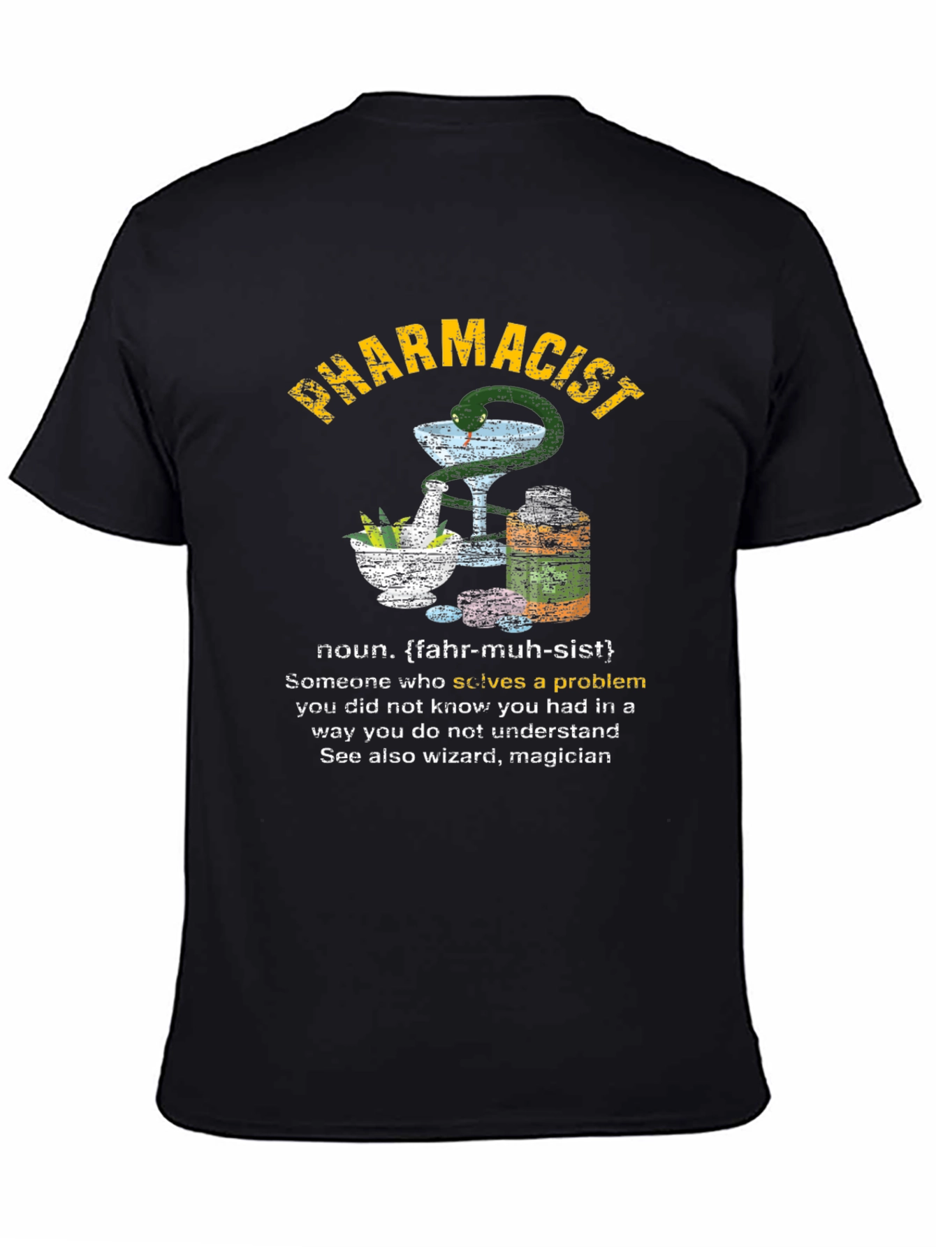 Camiseta Negra de Farmacéutico