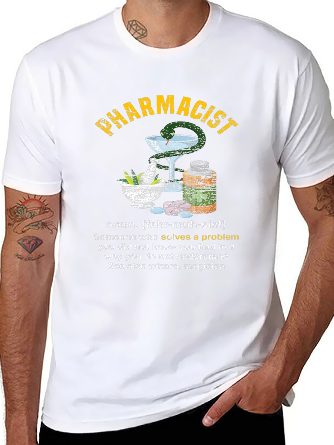 Camiseta Negra de Farmacéutico