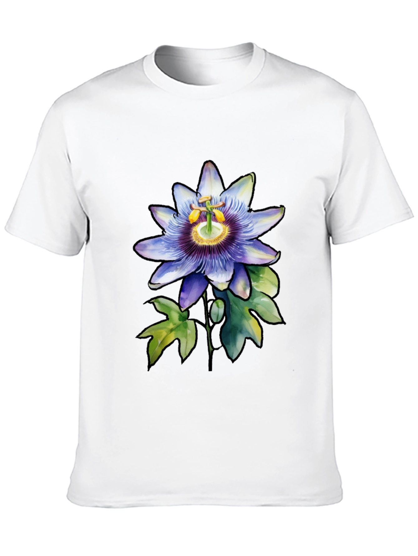 Camiseta Negra con Flor de Pasión