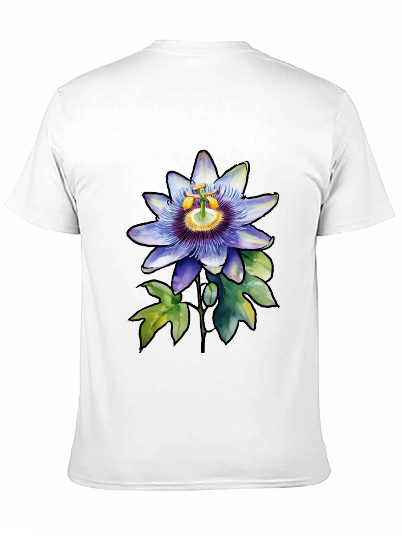 Camiseta Negra con Flor de Pasión