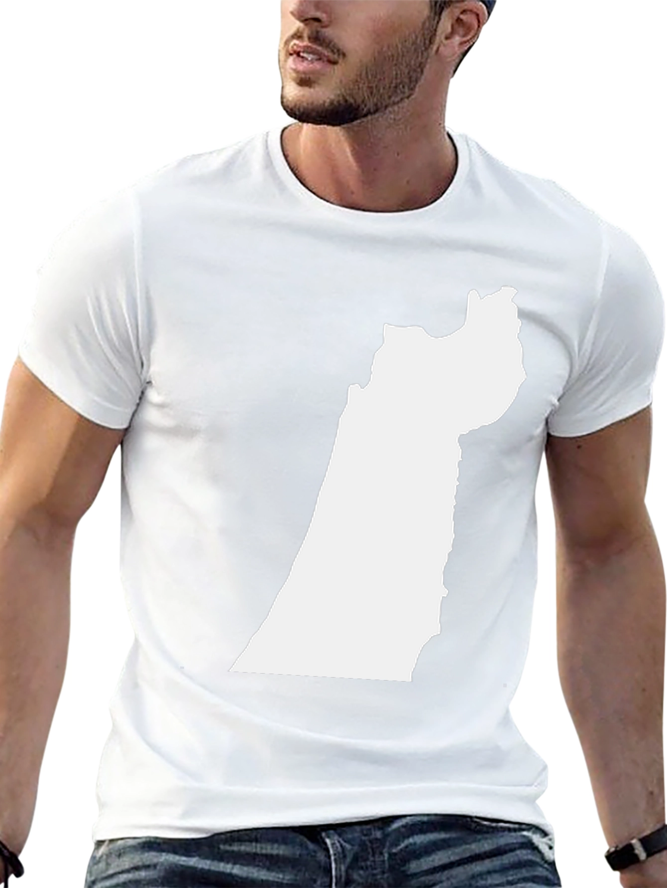 Camiseta Negra con Silueta Blanca