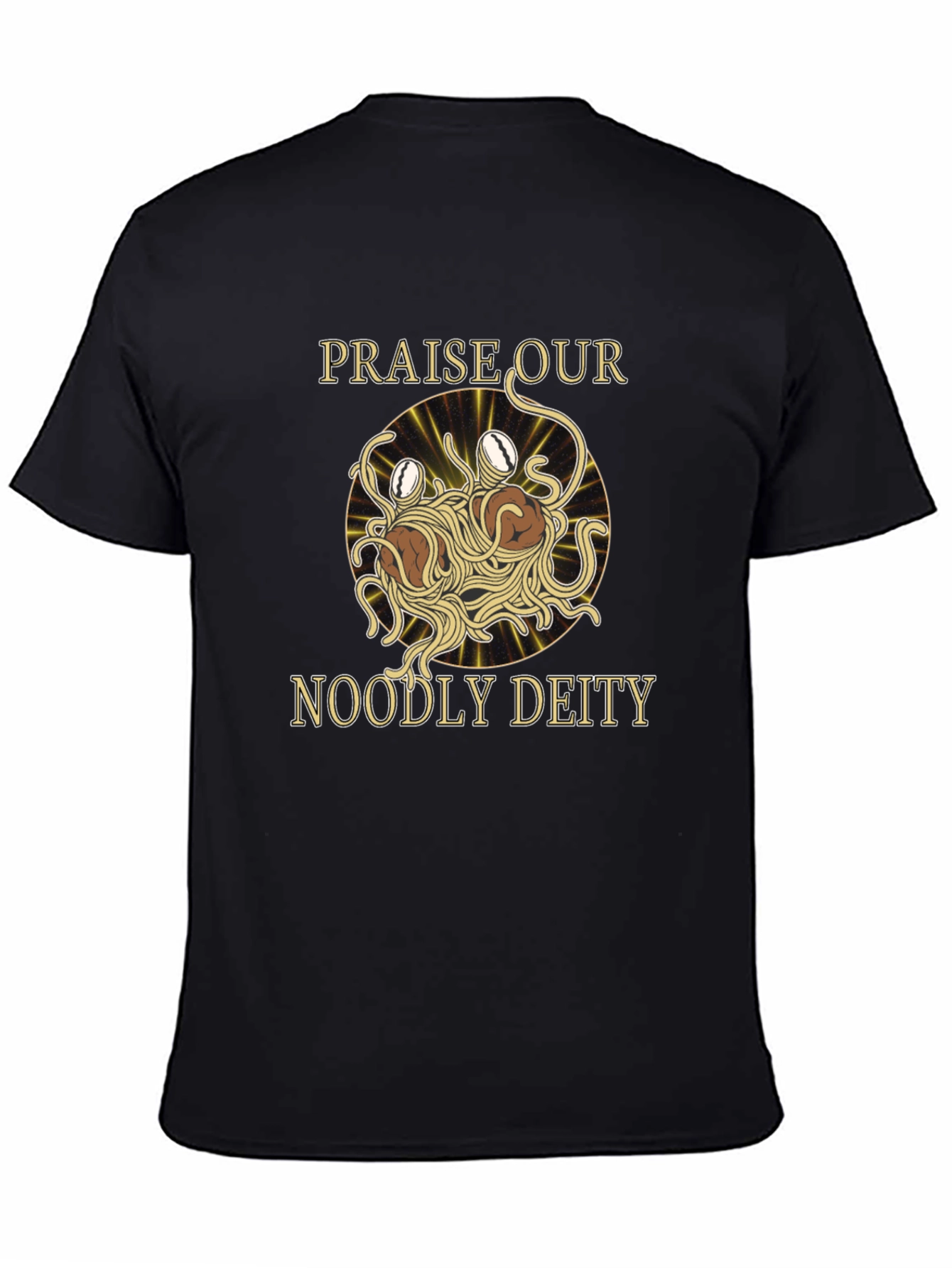 Camiseta Negra Flying Spaghetti Monster