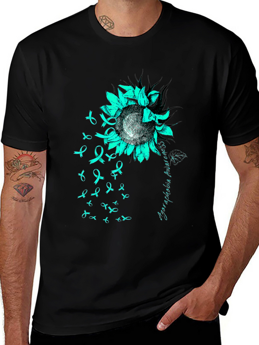 Camiseta Negra Con Girasol de Conciencia