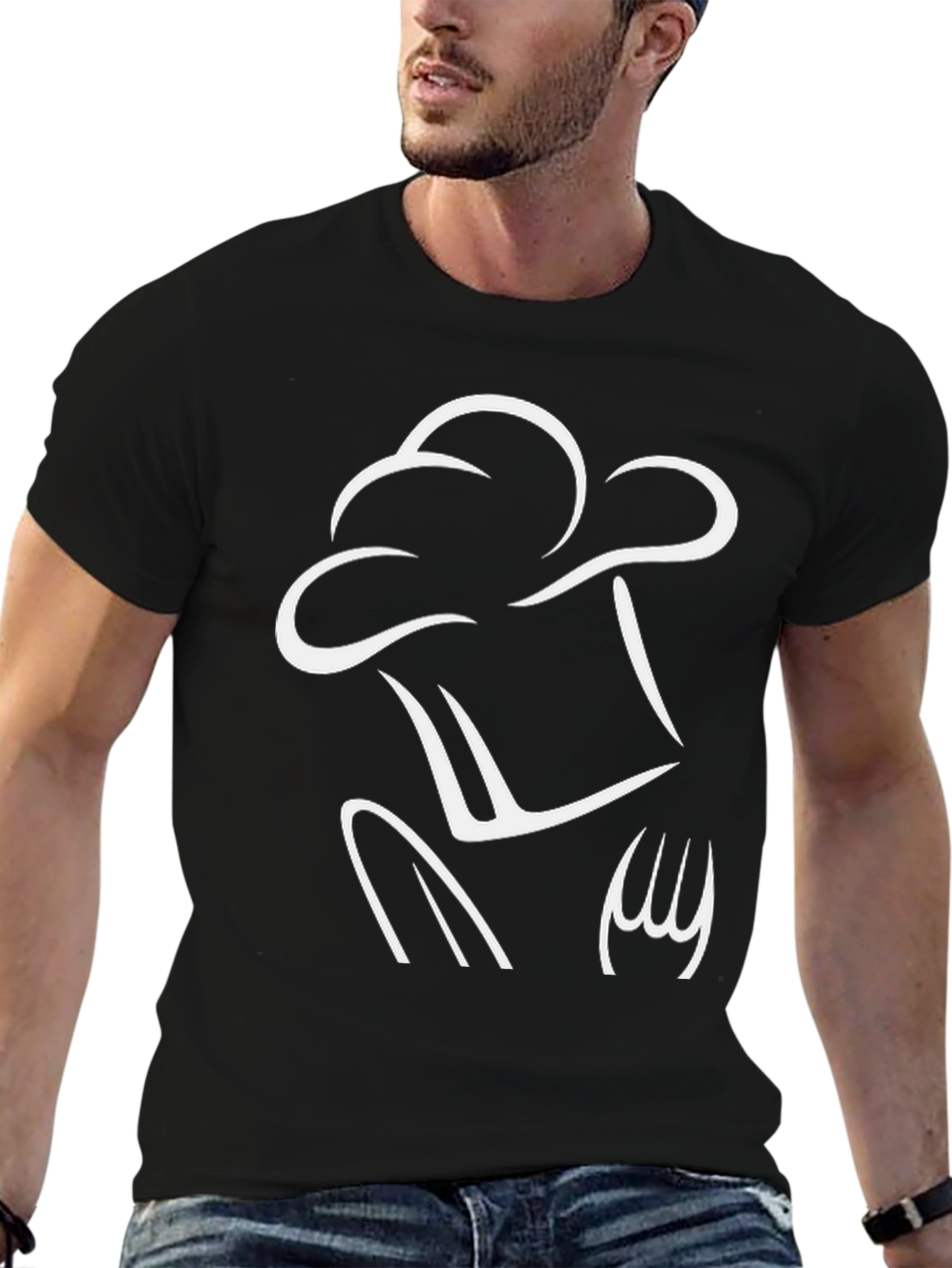 Camiseta Negra Diseño Chef