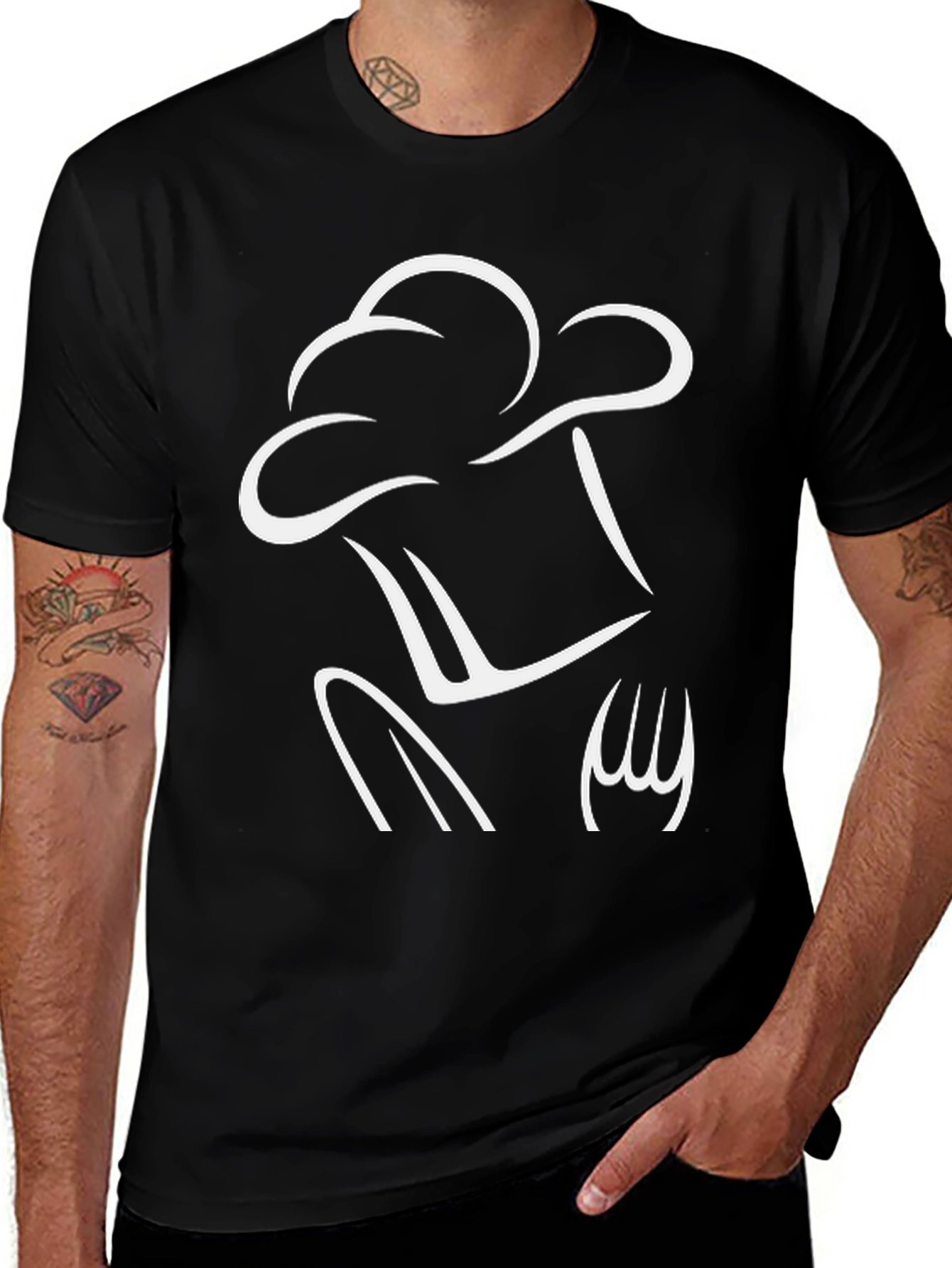 Camiseta Negra Diseño Chef