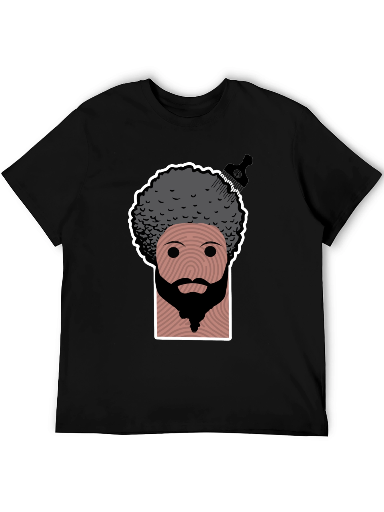 Camiseta Negra con Diseño Afro Original