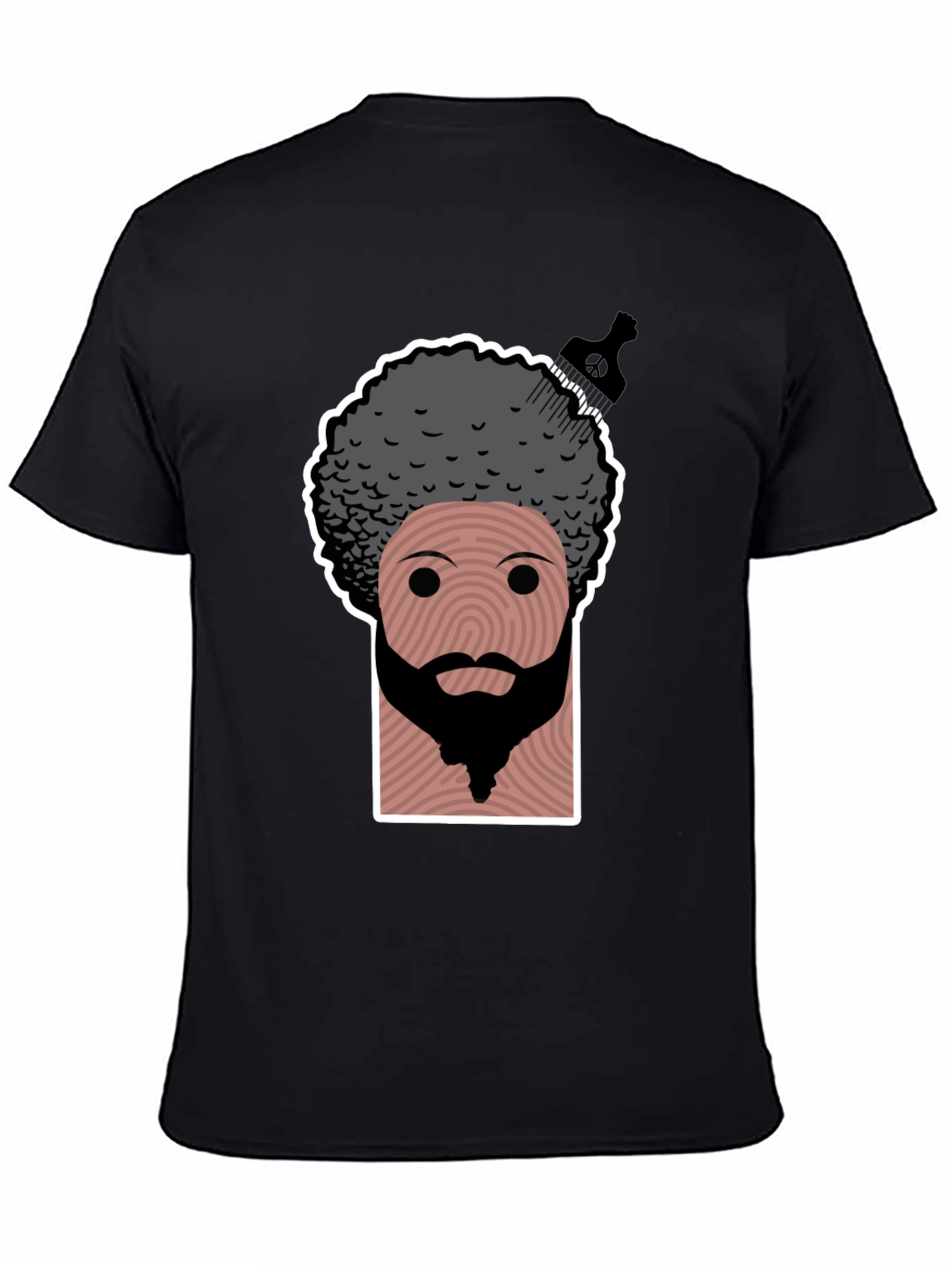 Camiseta Negra con Diseño Afro Original