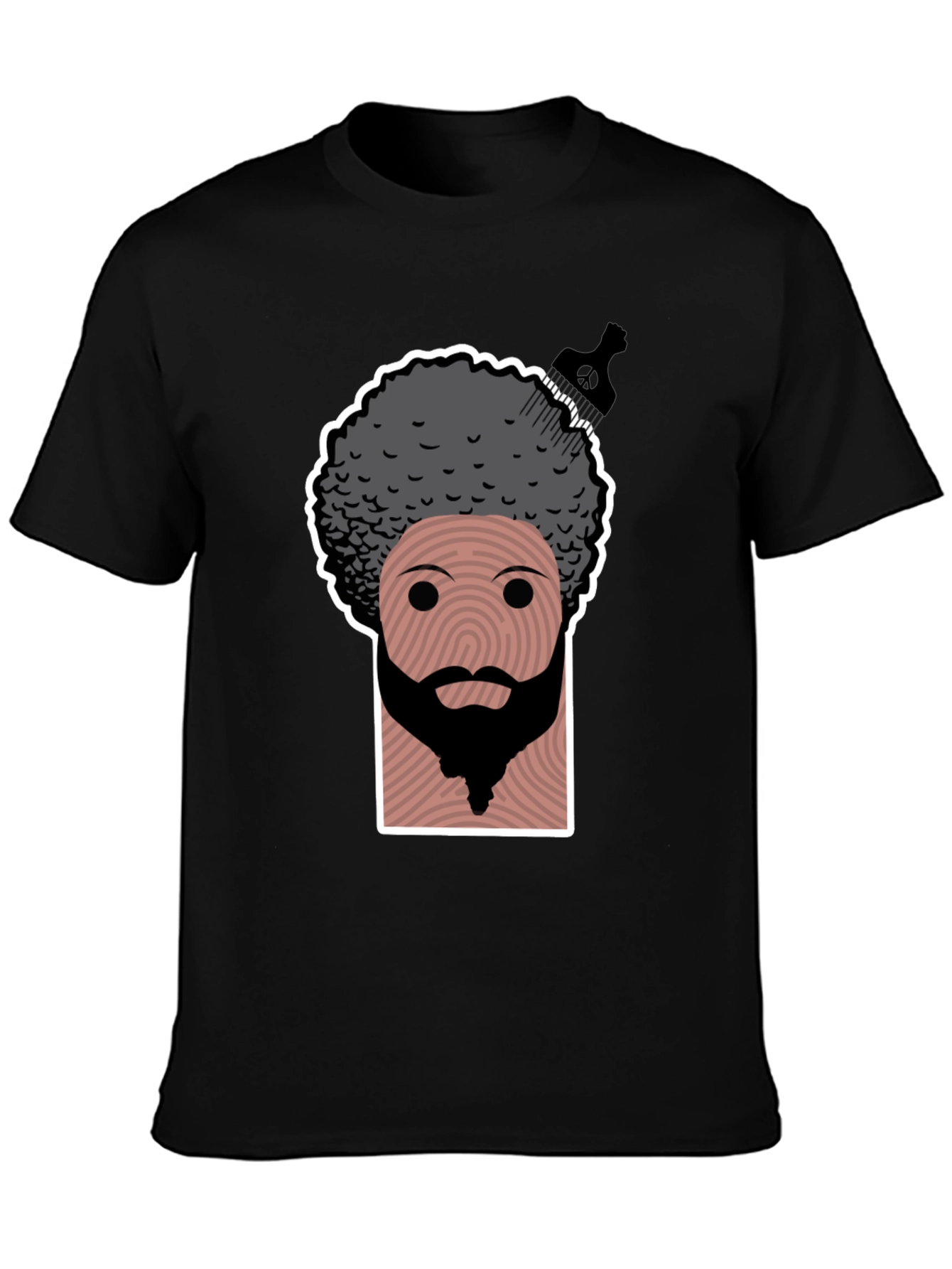 Camiseta Negra con Diseño Afro Original