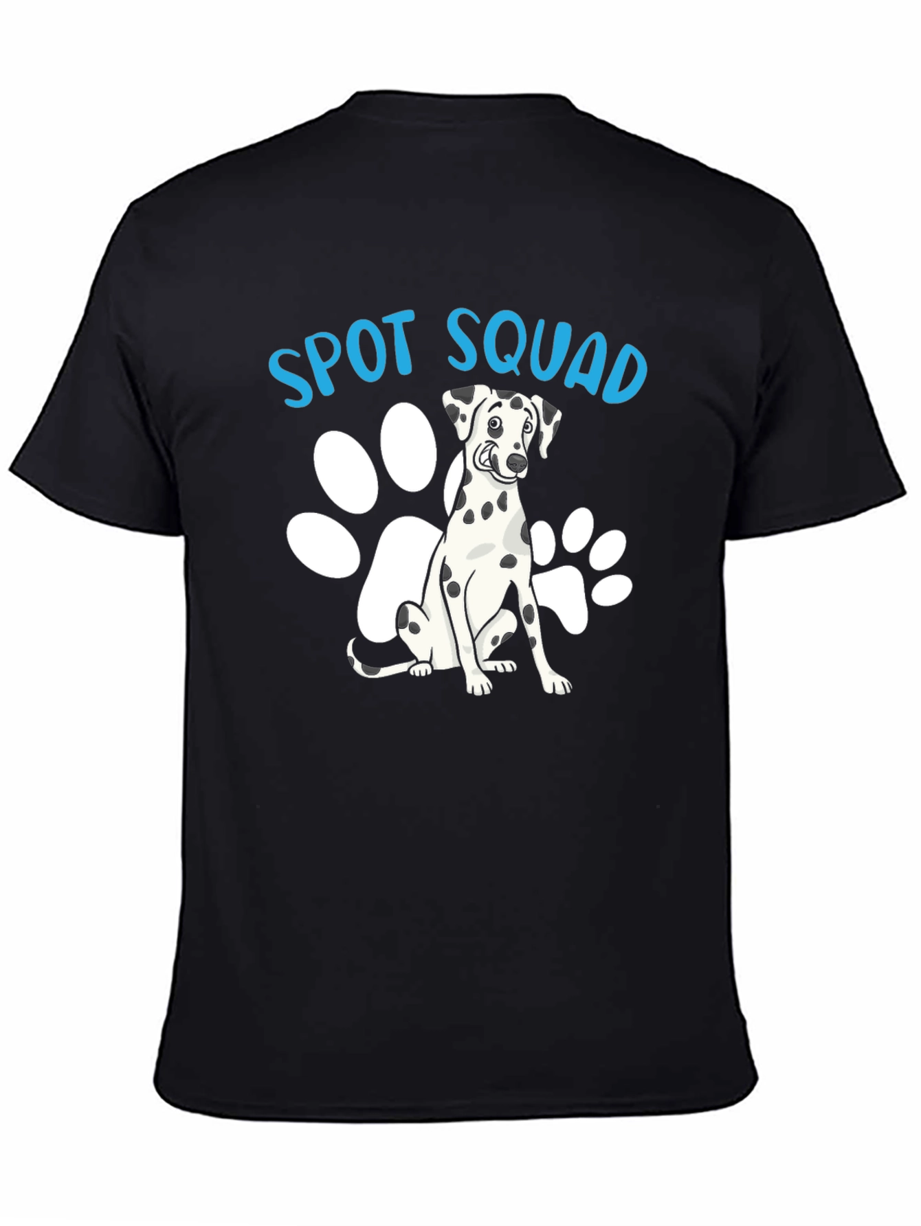 Camiseta Negra Spot Squad con Diseño de Dálmata