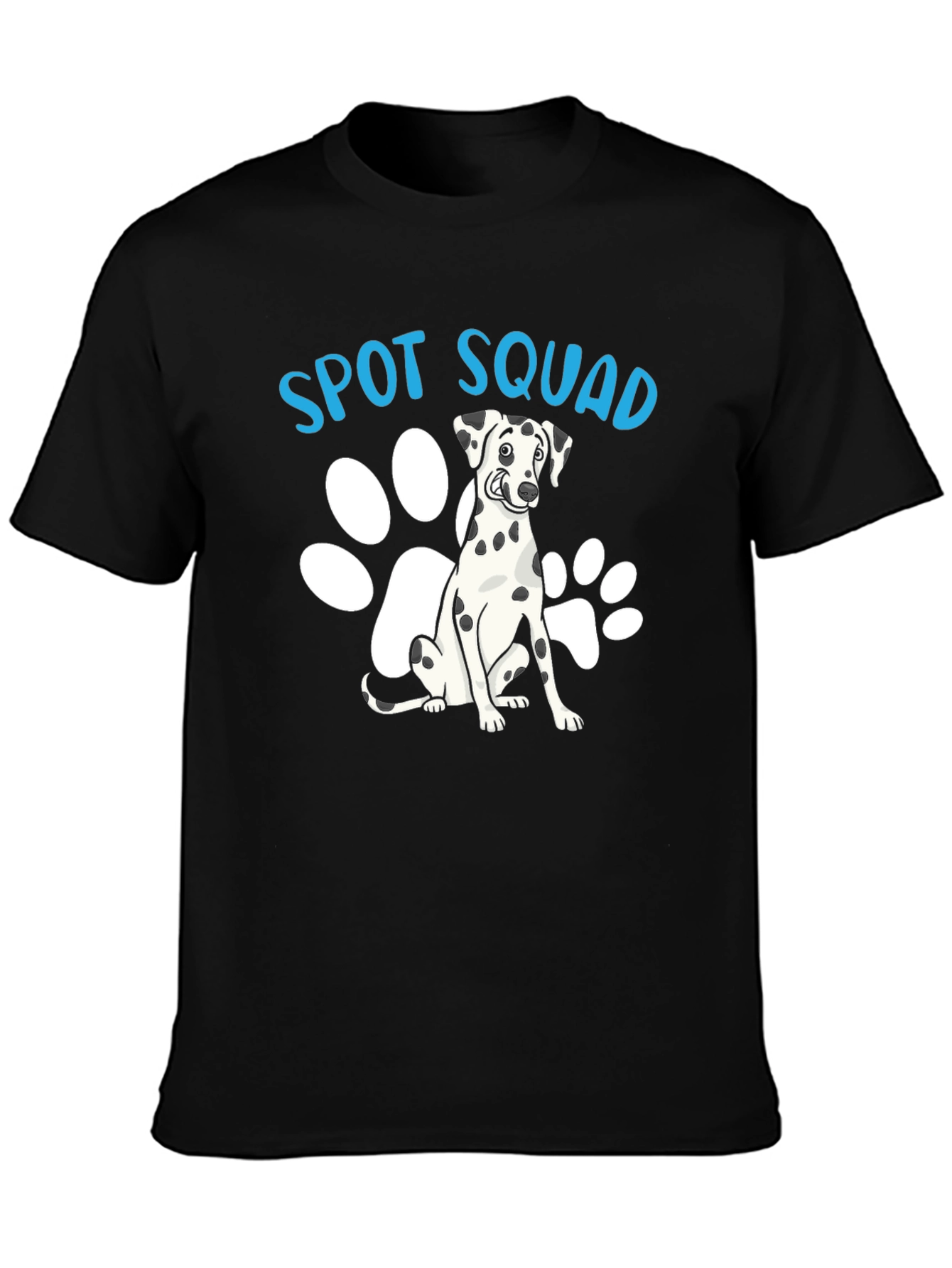 Camiseta Negra Spot Squad con Diseño de Dálmata