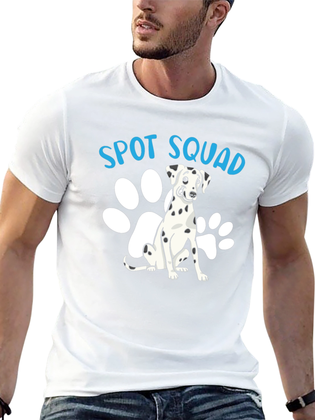 Camiseta Negra Spot Squad con Diseño de Dálmata