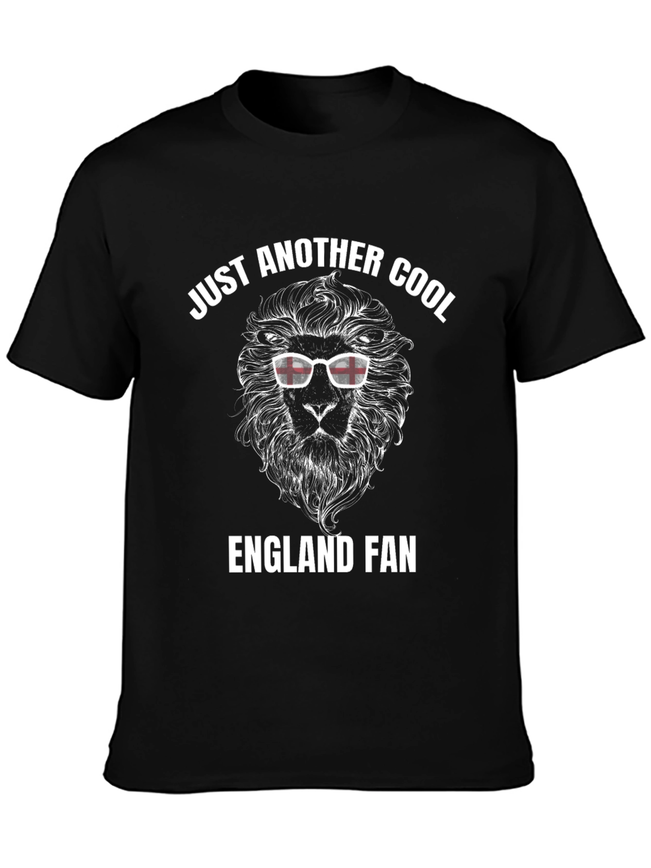 Camiseta Negra: Fanático de Inglaterra con León Cool