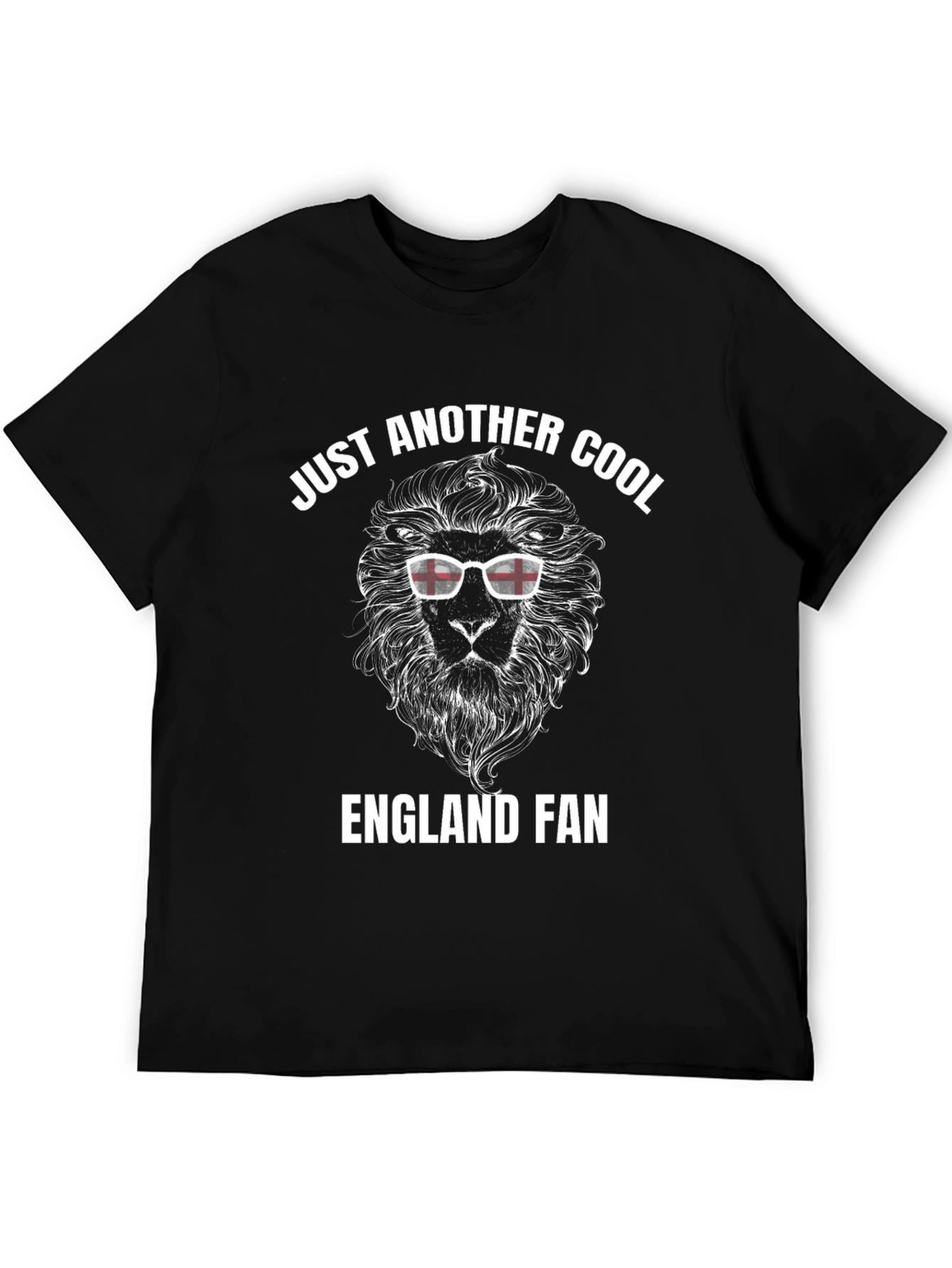 Camiseta Negra: Fanático de Inglaterra con León Cool