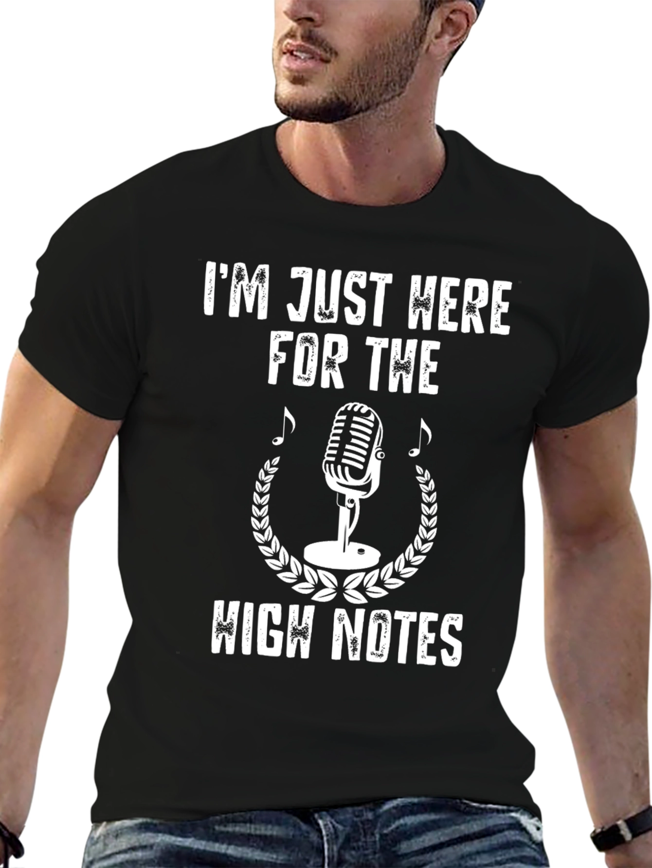 Camiseta Negra: Solo Por Las Notas Altas