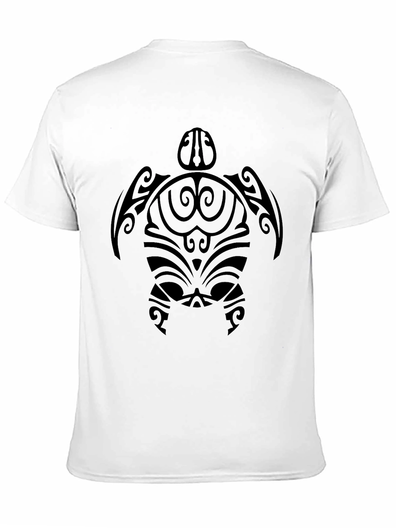 Camiseta Negra Hombre Diseño Tribal Tortuga