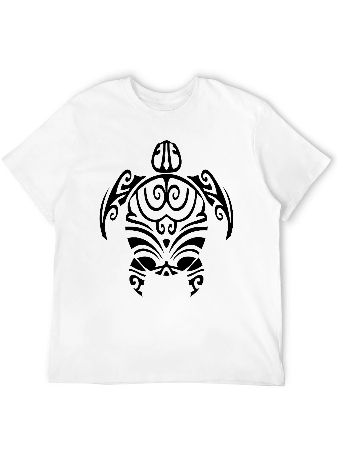 Camiseta Negra Hombre Diseño Tribal Tortuga