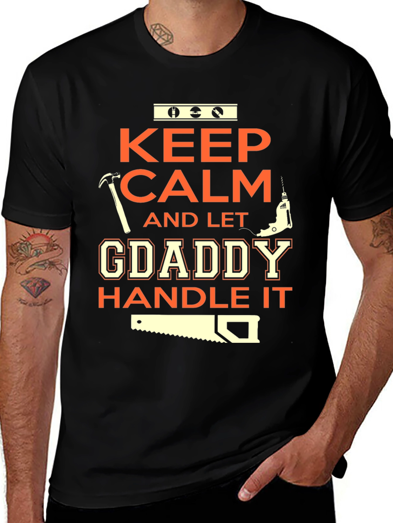 Camiseta Negra Keep Calm GDaddy Handle It
