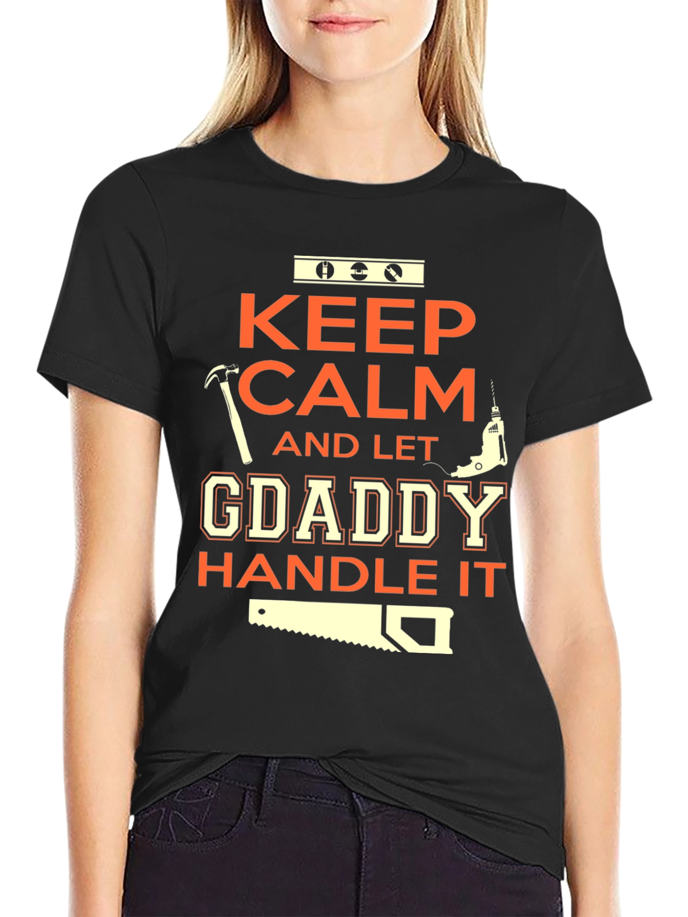Camiseta Negra Keep Calm GDaddy Handle It
