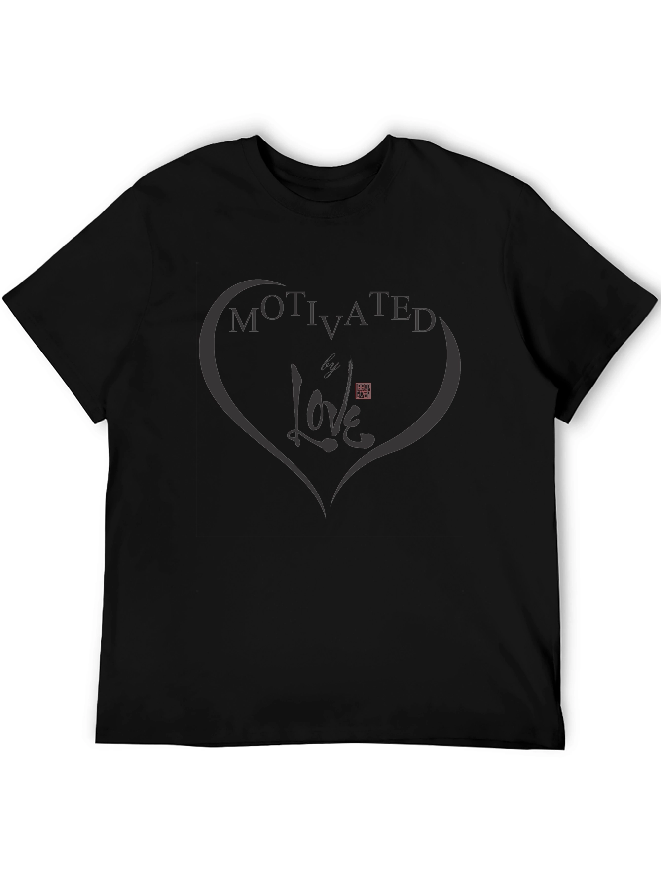 Camiseta Negra Motivated Love - Diseño Único