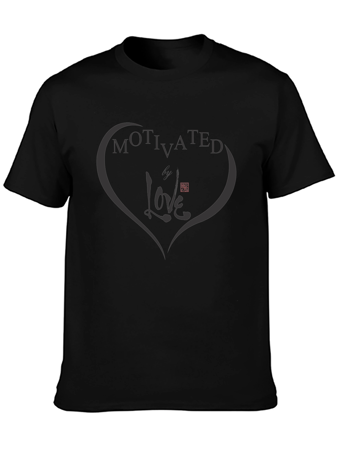 Camiseta Negra Motivated Love - Diseño Único