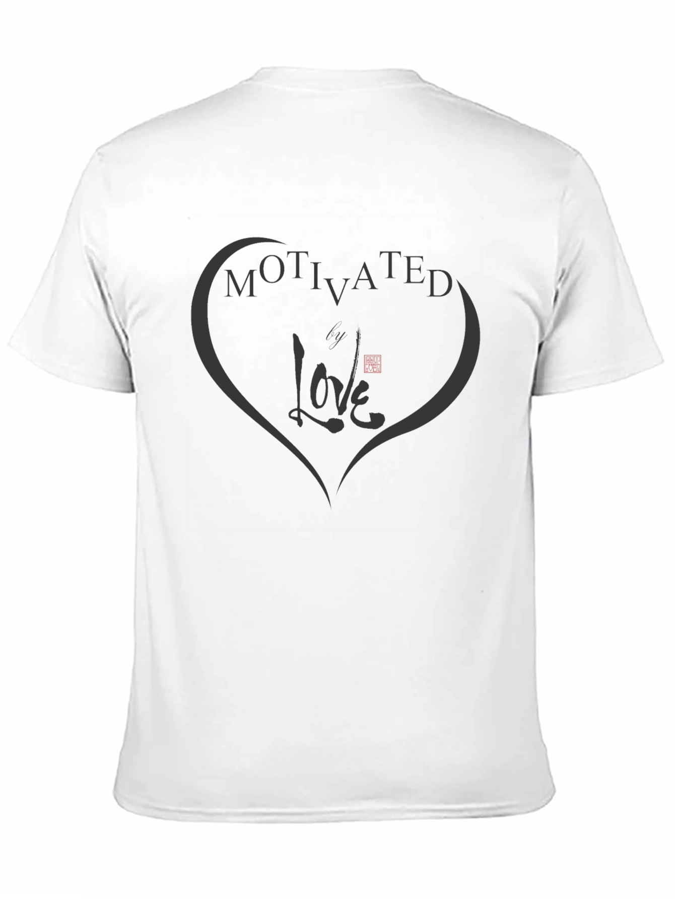 Camiseta Negra Motivated Love - Diseño Único