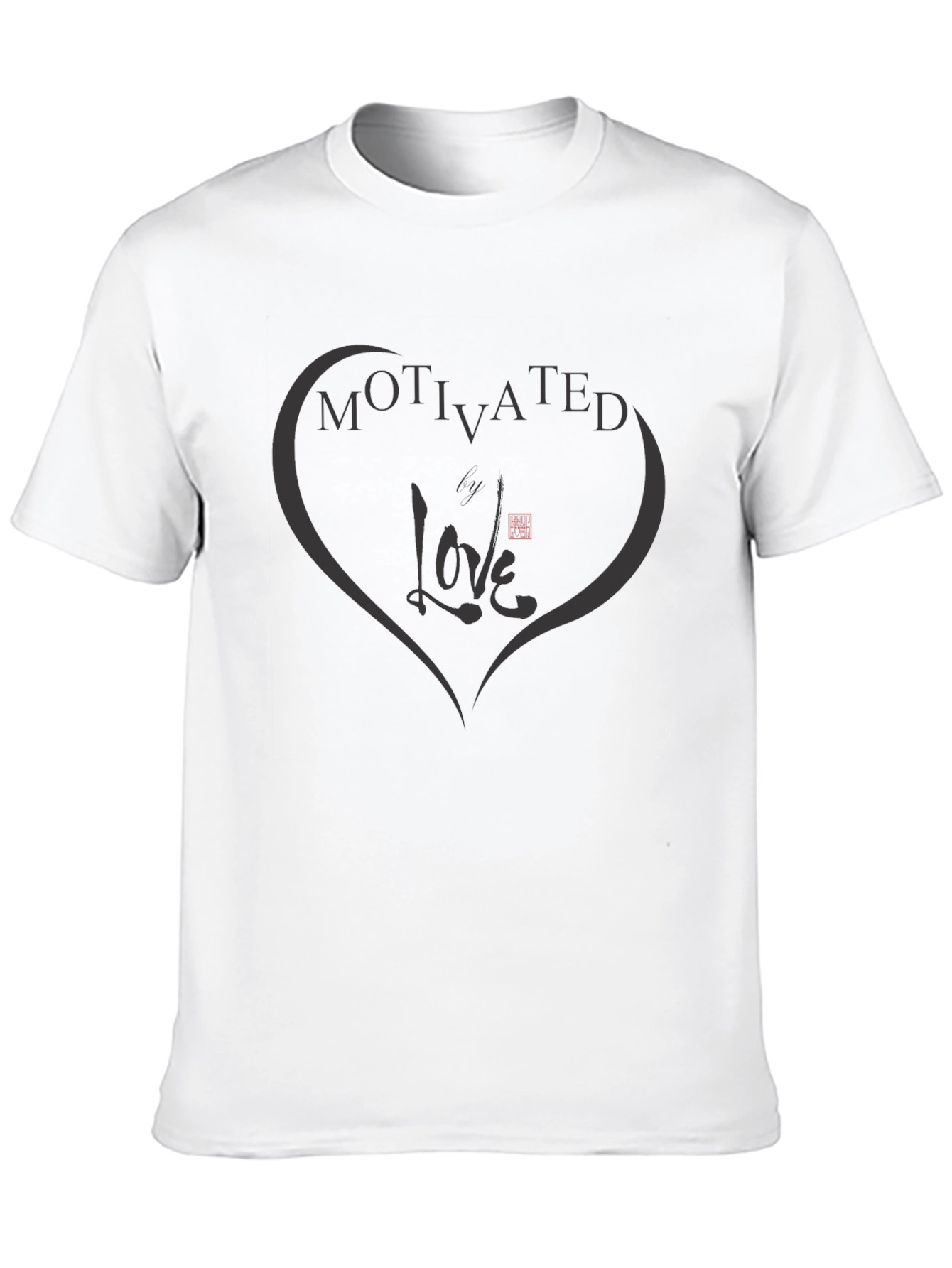 Camiseta Negra Motivated Love - Diseño Único