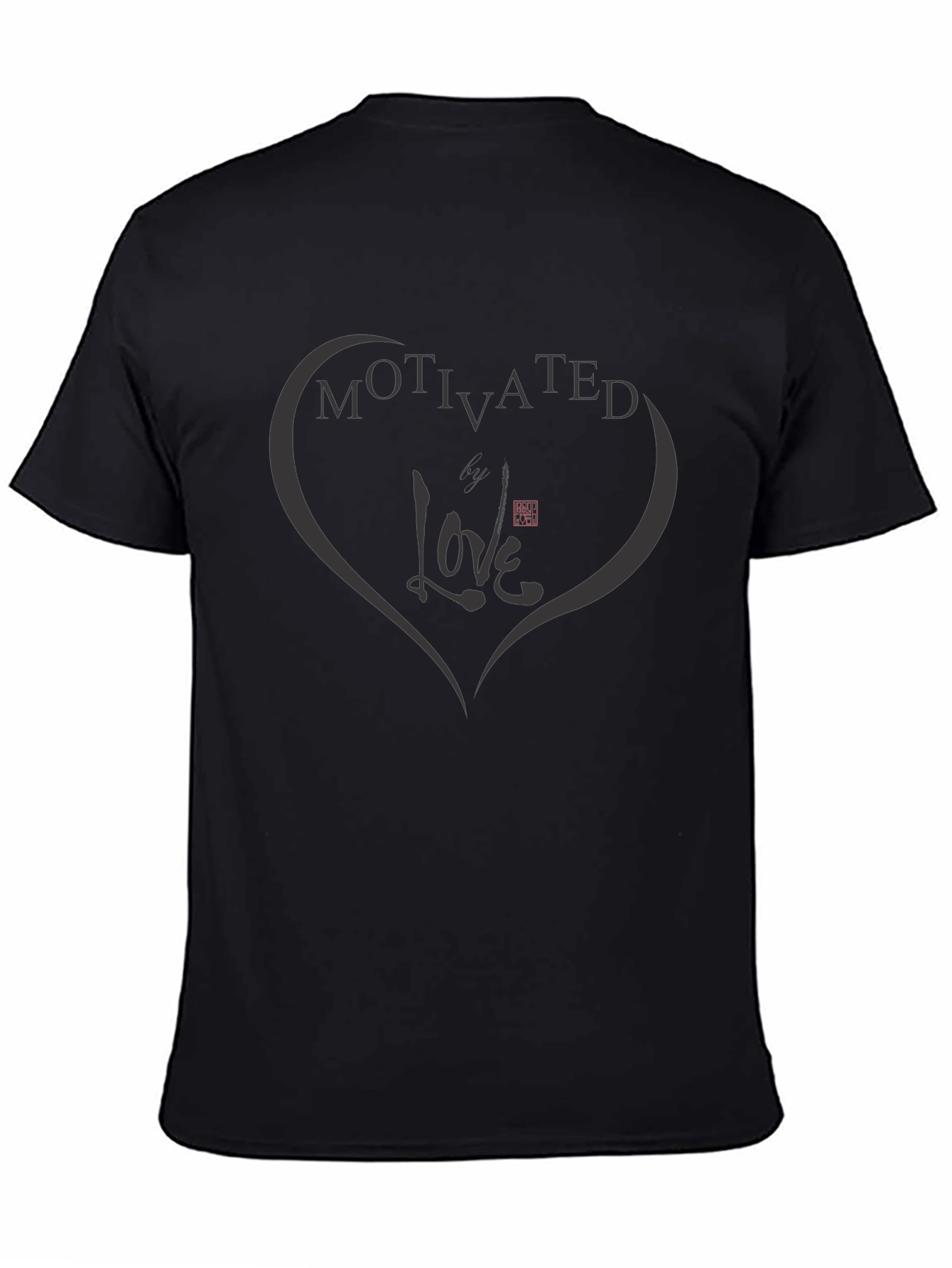 Camiseta Negra Motivated Love - Diseño Único