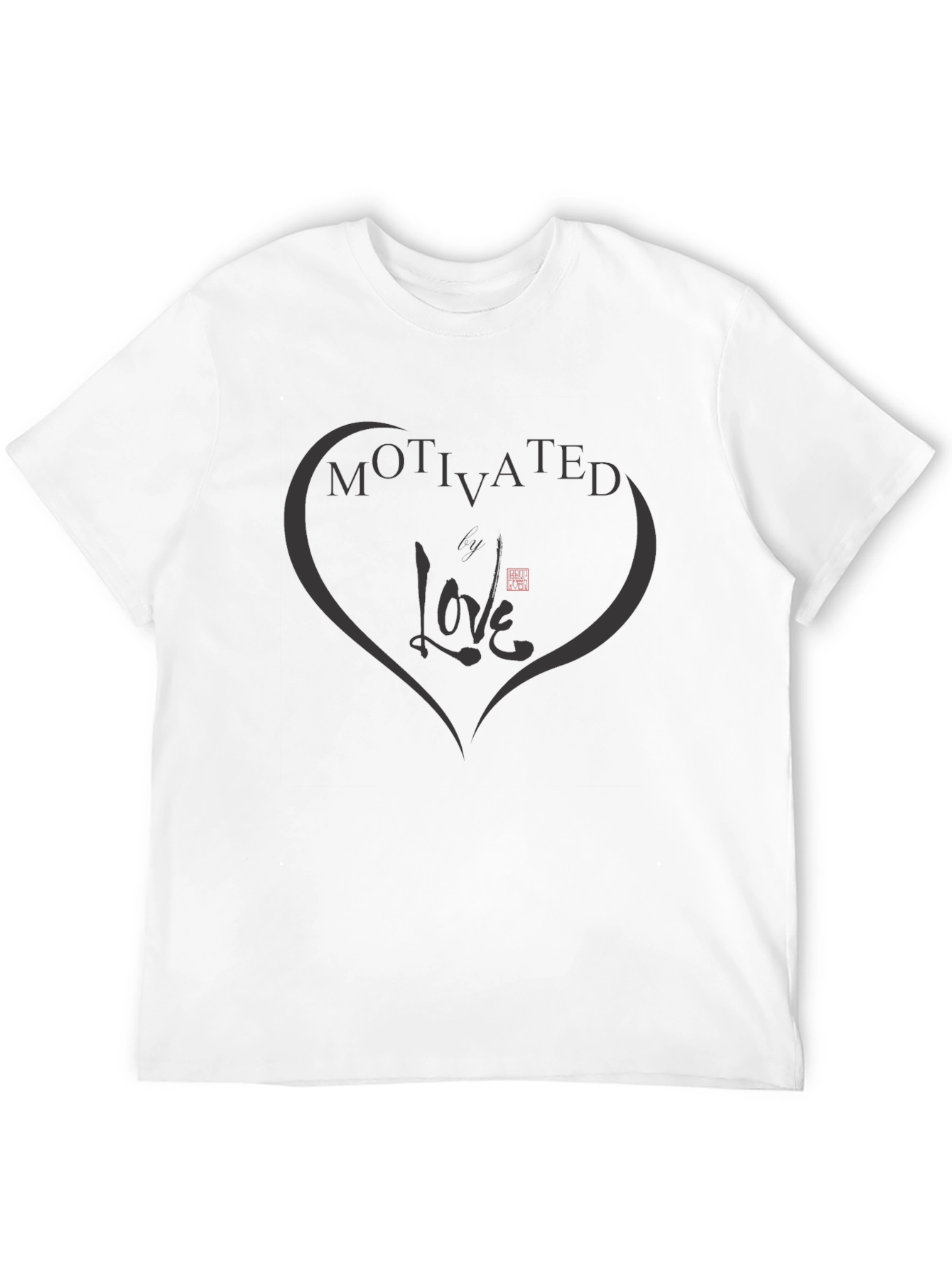Camiseta Negra Motivated Love - Diseño Único
