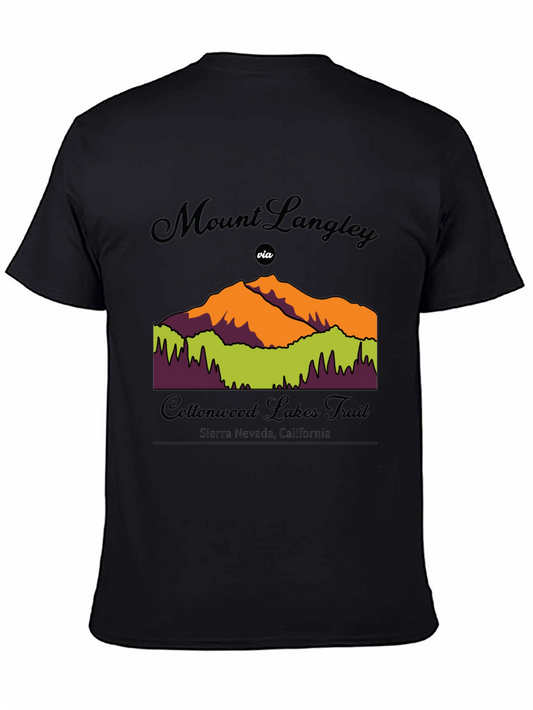 Camiseta Negra Mount Langley Trail para Aventura al Aire Libre