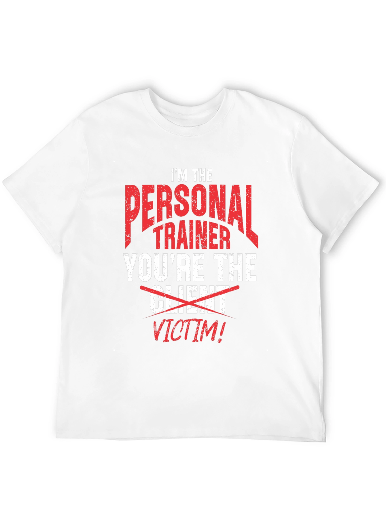 Camiseta Negra Divertida: Entrenador Personal ¡Víctima!