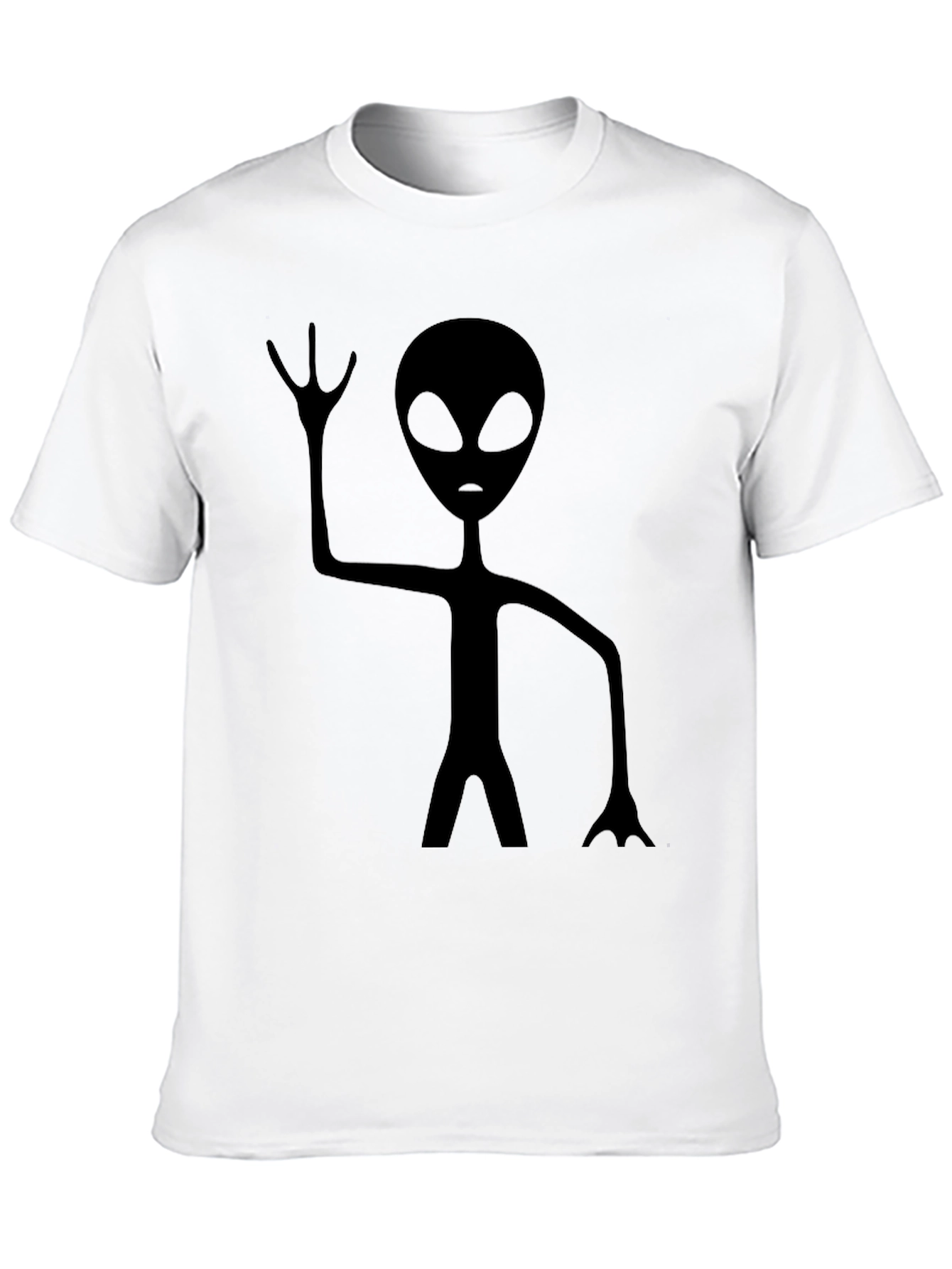 Camiseta Negra con Diseño Alienígena