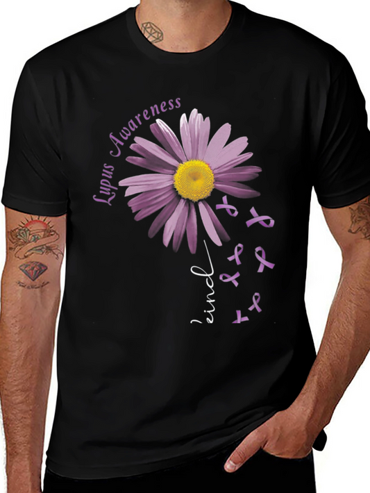 Camiseta Concienciación Lupus con Margarita Púrpura
