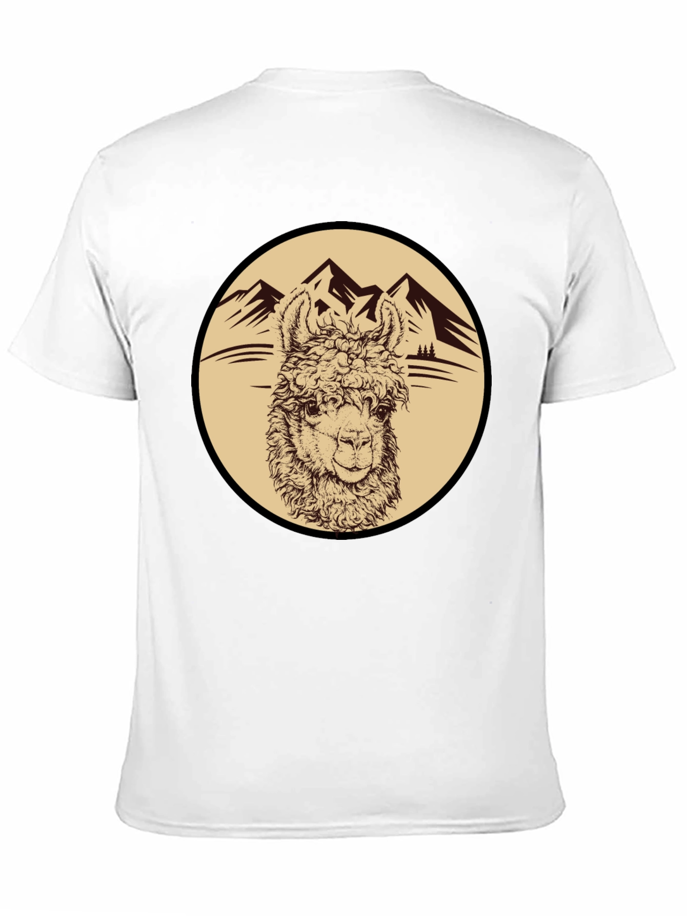 Camiseta Negra con Diseño de Llama Andina