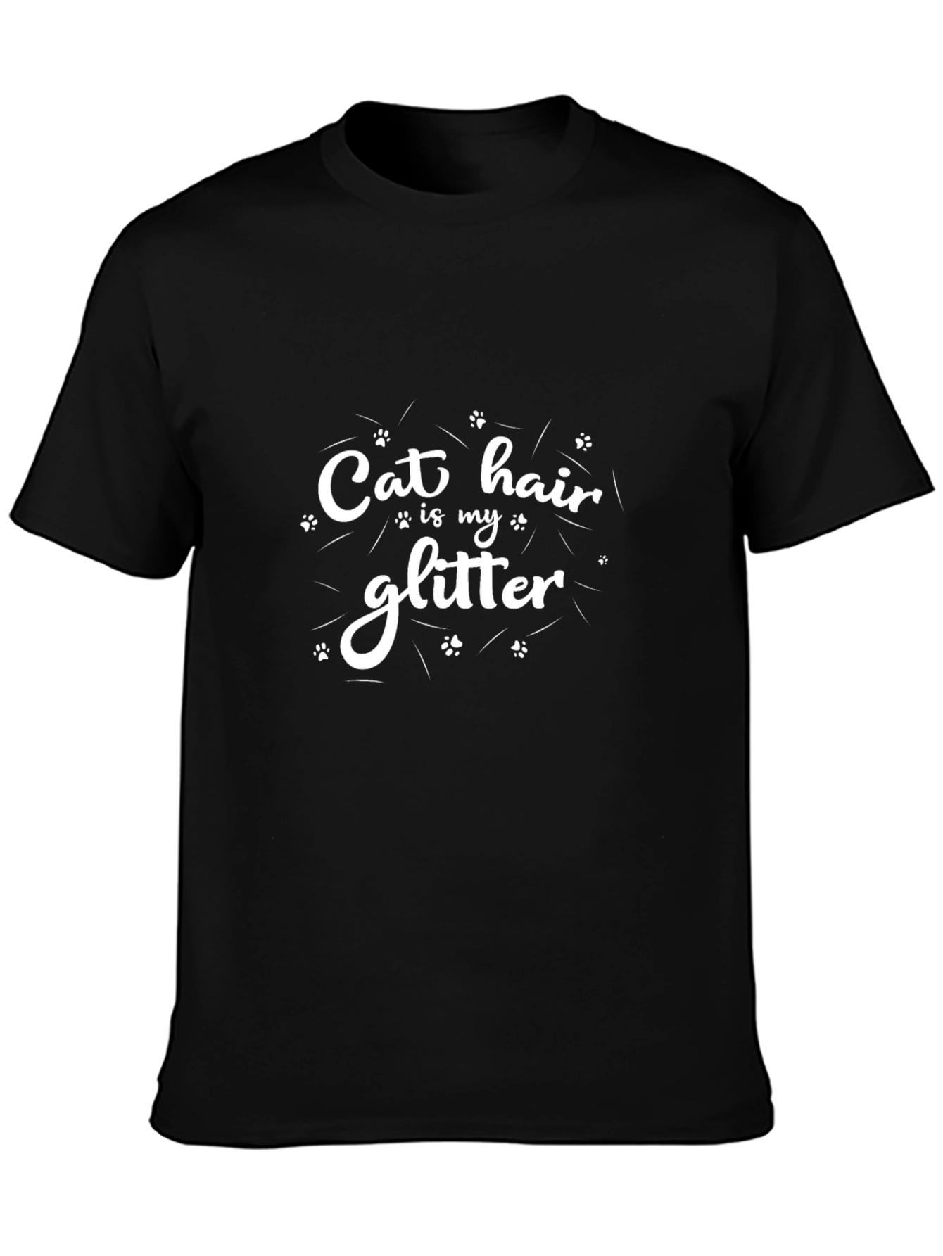 Camiseta Negra Pelo de Gato es mi Brillo