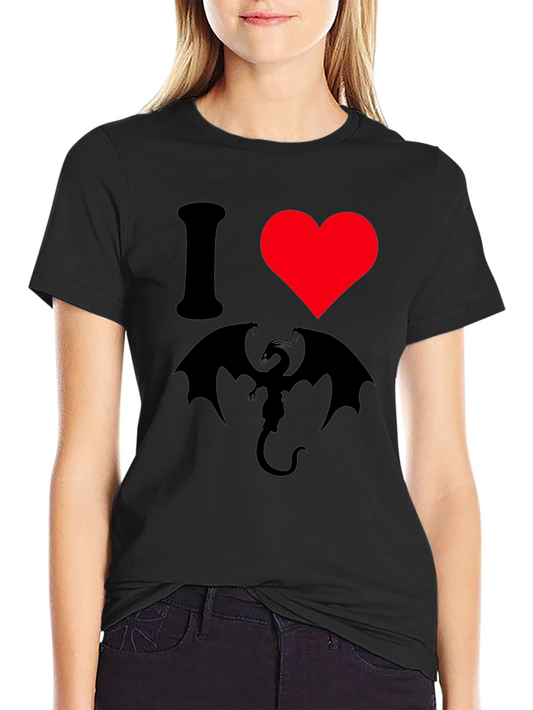 Camiseta Negra I Corazón Dragón para Hombre