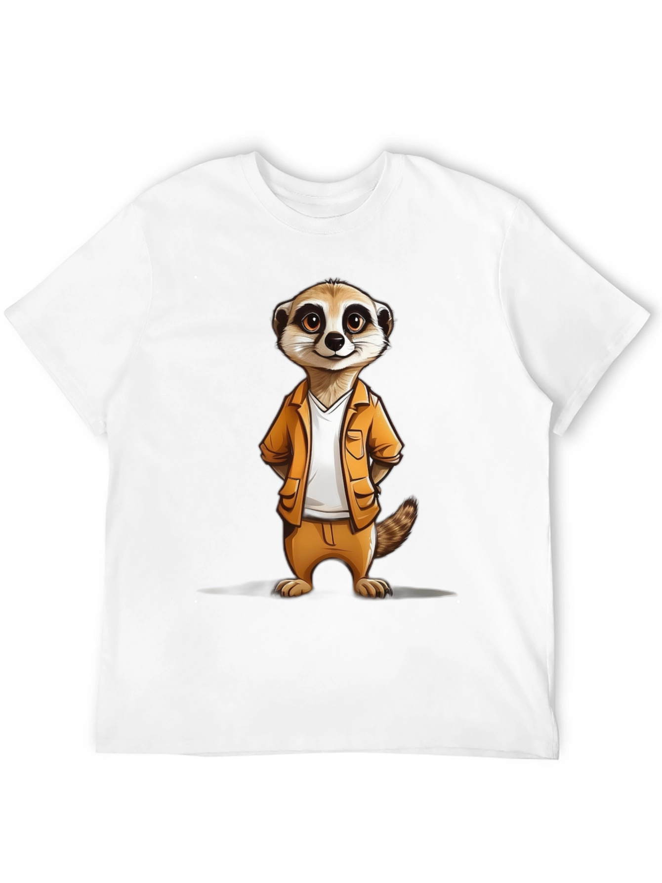 Camiseta Negra con Diseño de Suricato Ejecutivo