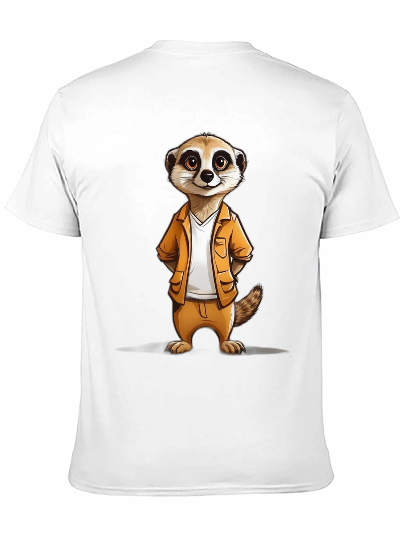 Camiseta Negra con Diseño de Suricato Ejecutivo