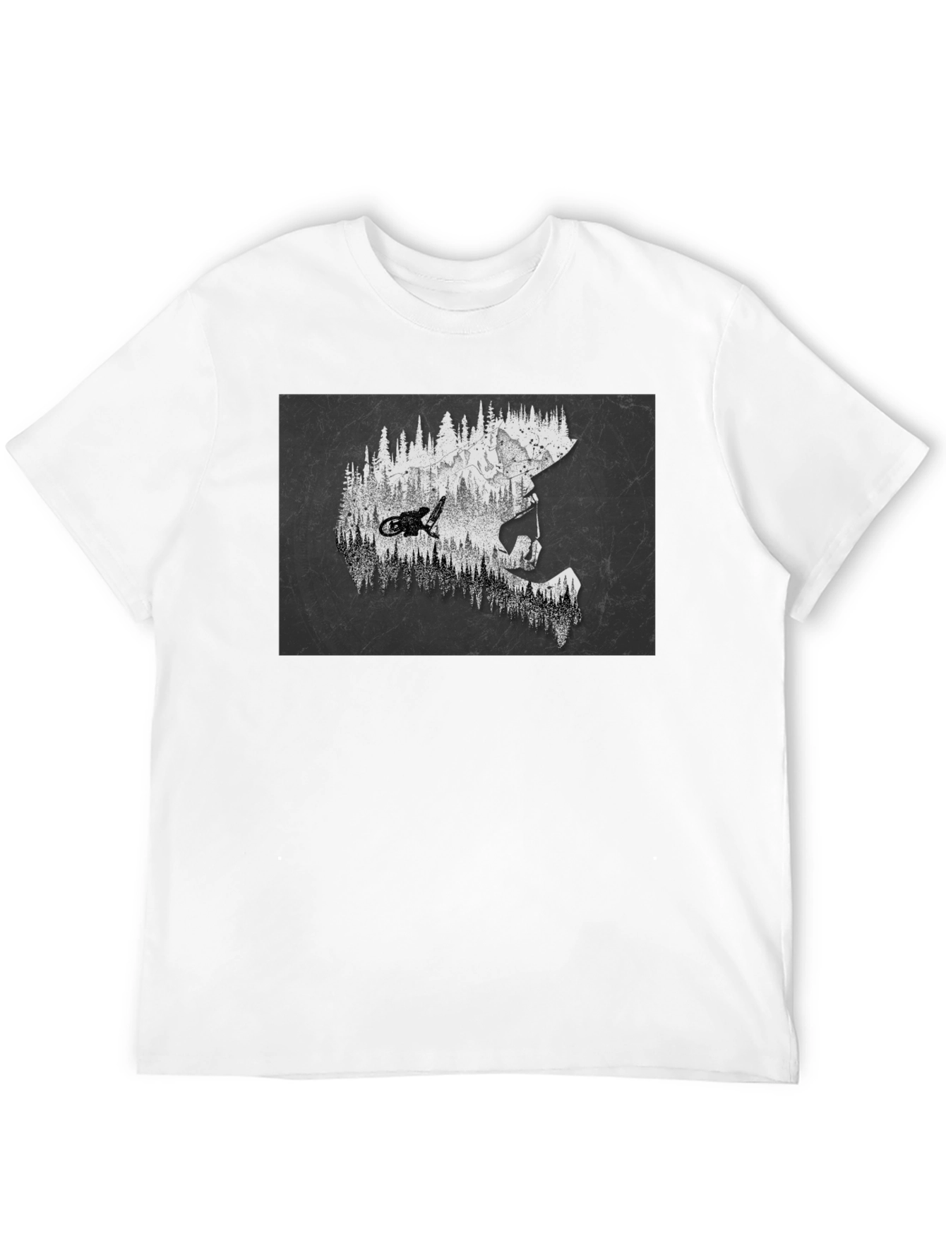 Camiseta Negra Gráfica de Montaña y Ciclismo Extremo