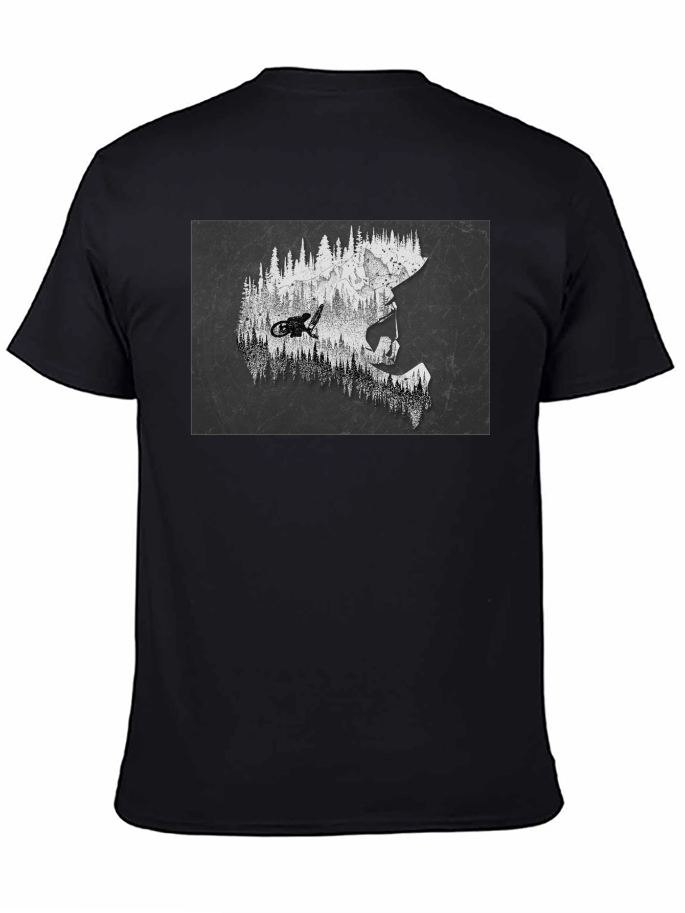 Camiseta Negra Gráfica de Montaña y Ciclismo Extremo