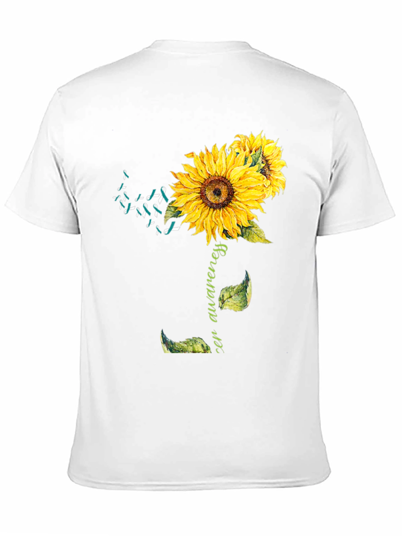 Camiseta Negra Girasol Conciencia Cáncer