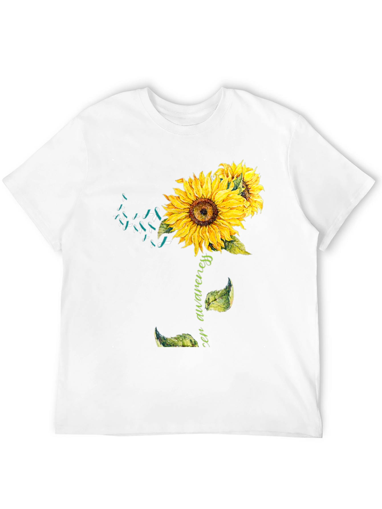 Camiseta Negra Girasol Conciencia Cáncer