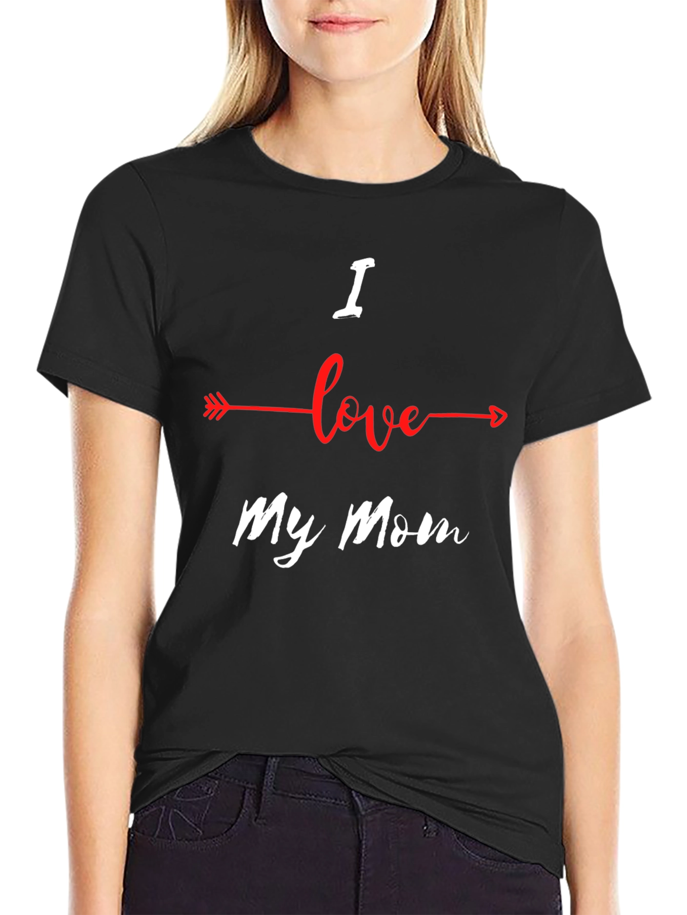 Camiseta Negra Amo a mi Mamá para Hombre