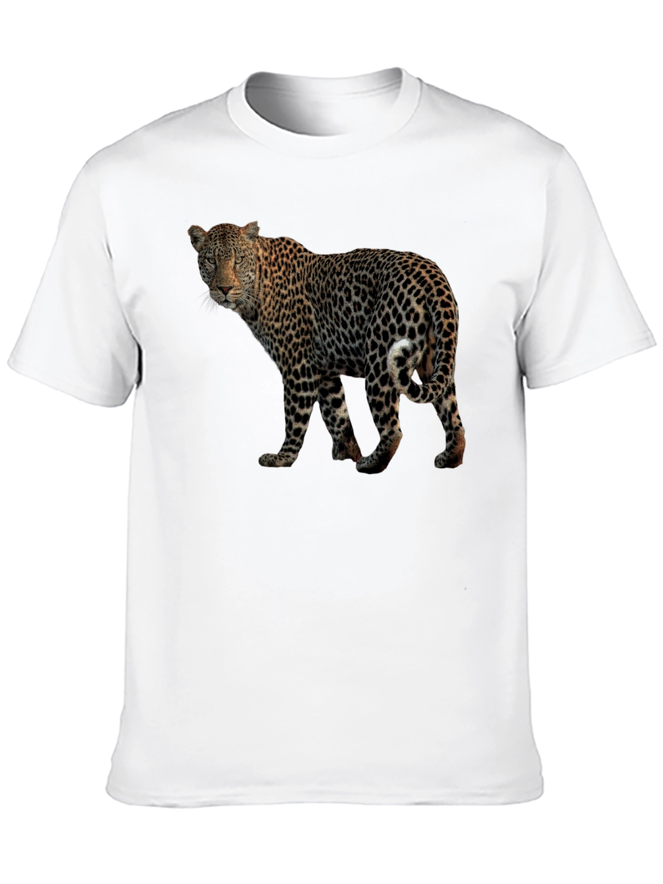 Camiseta Negra con Estampado de Leopardo