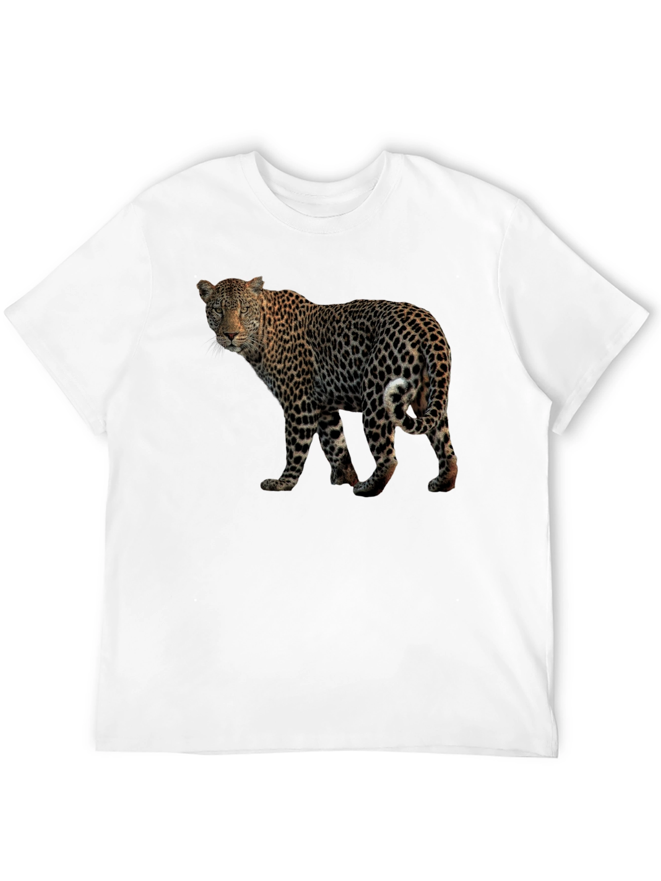 Camiseta Negra con Estampado de Leopardo